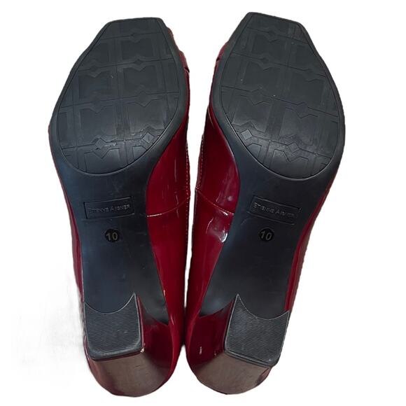 ETIENNE AIGNER Nigela Red Patent Peep Toe Pumps Women’s 10 3.5” Block Heel - Picture 5 of 9